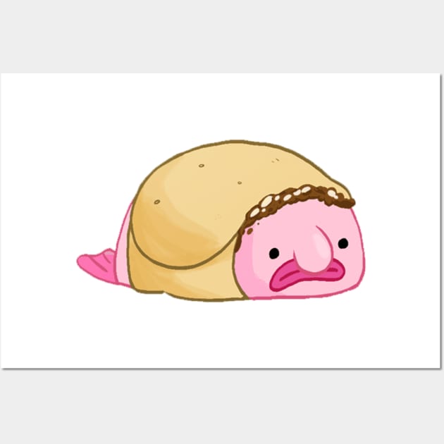 Burrito Blobfish Wall Art by JustBlobvis